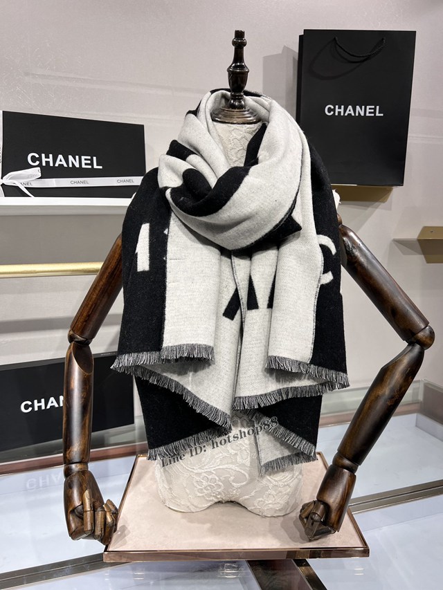 CHANEL專門店新款香奈兒尾單經典款羊絨披肩圍巾 mmyj1284